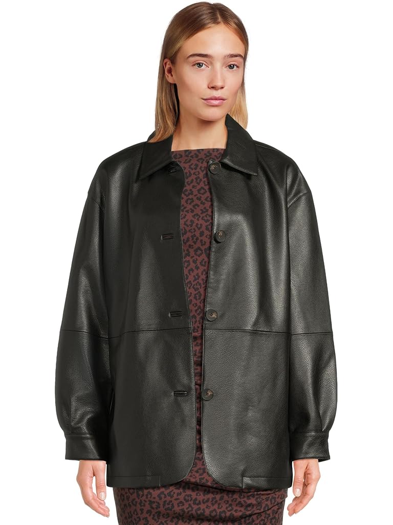 Black Levi's® Faux Leather Blazer