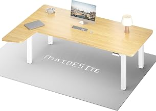 MAIDeSITe L-Shaped Electric Lift Desk, 180 x 120 cm Elevating Table Secretary Desk with Double Motor. Capacity of 160 kg, 4 Ultra-Resistant Legs Standing Desk for Home
