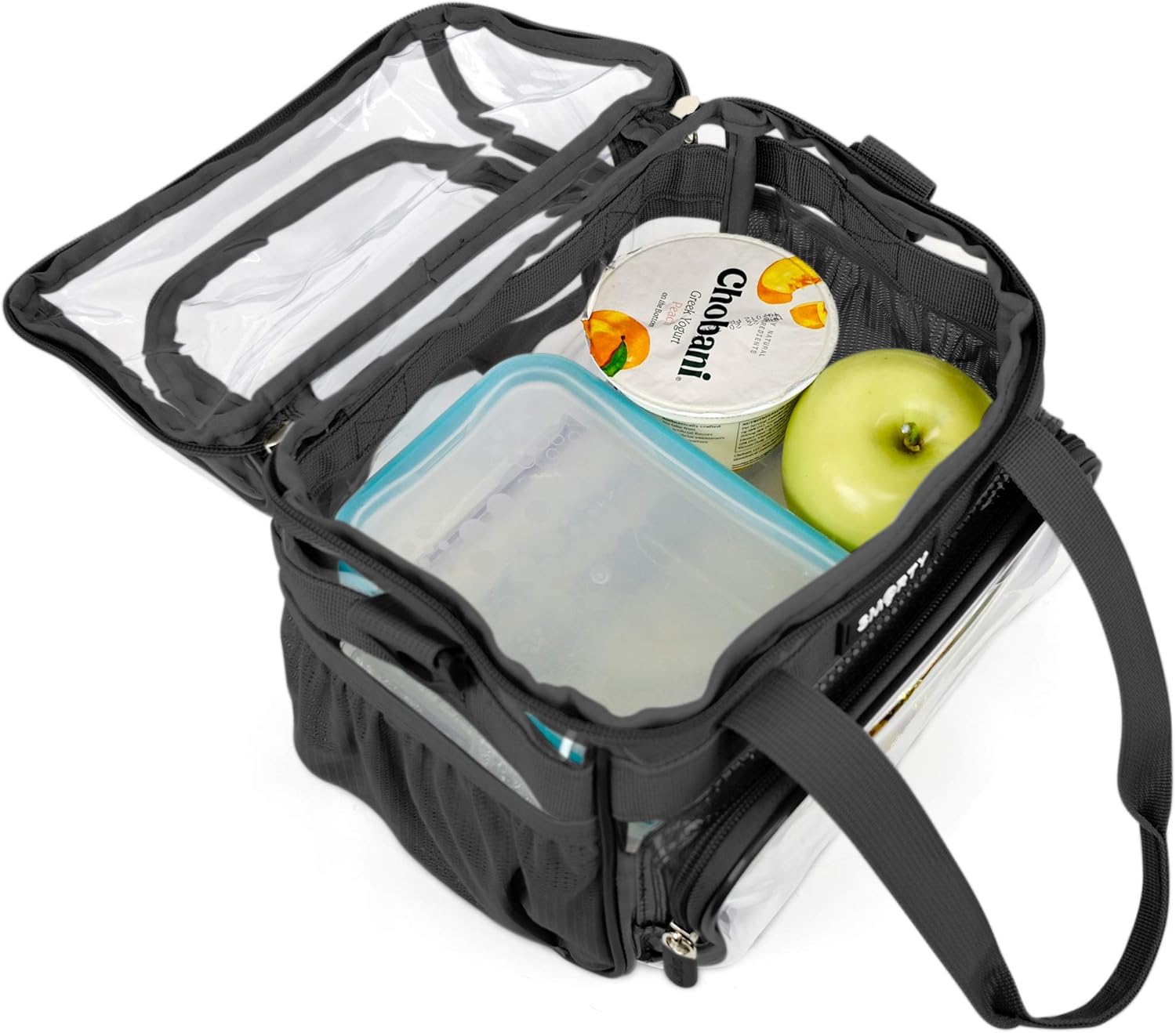 SMARTY Small Heavy Duty Clear Lunch Tote Stadium Bag Approved Durable Crossbody Makeup Cosmetic Box Football Basketball Baseball Games Concerts Men Women School Work (Bold Black, 10 x 9.5 x 6) - Image 3