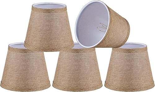 Aspen Creative 51022-5 Imperio de tapa dura, pantalla de tela texturizada de lino con clip, parte superior de 4 pulgadas x 6 pulgadas inferior x 5 disponible en Yaxa Peru