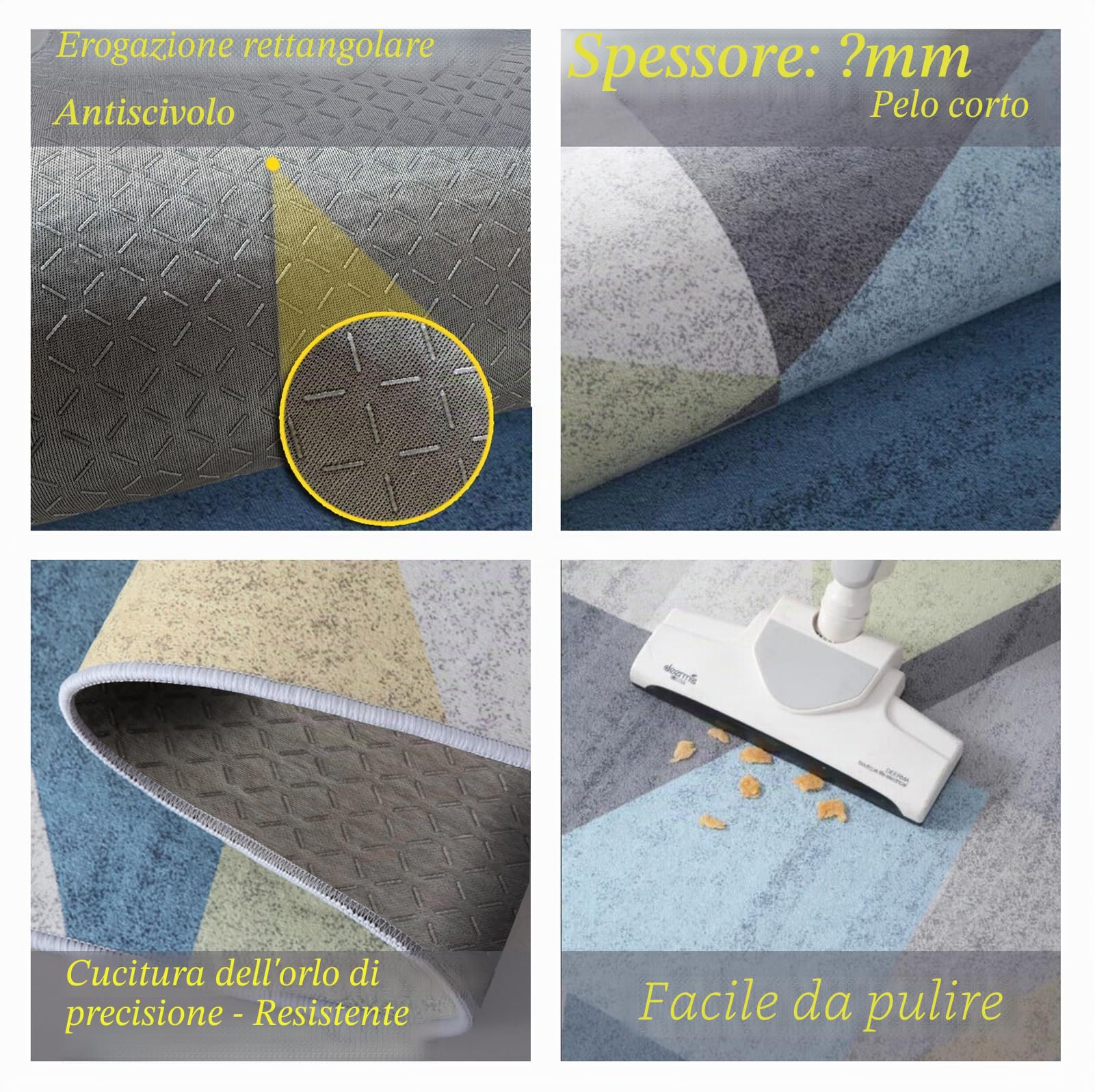 Tappeto Multiuso 3 metri per Cucina e Corridoio Nero Astratto - Antiscivolo Lavabile con Base in Gomma, Design Moderno per Entrata, Lavanderia, Soggiorno e Zone Trafficate‌，40x300cm