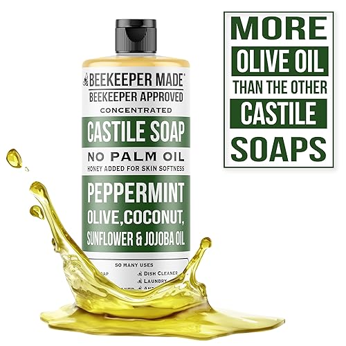 Miniatura 6 de Beekeeper Made - Jabón natural de castilla, 32 onzas líquidas, sin aceite de palma, 8 ingredientes, aceites puros de oliva, coco y girasol, sin OMG,