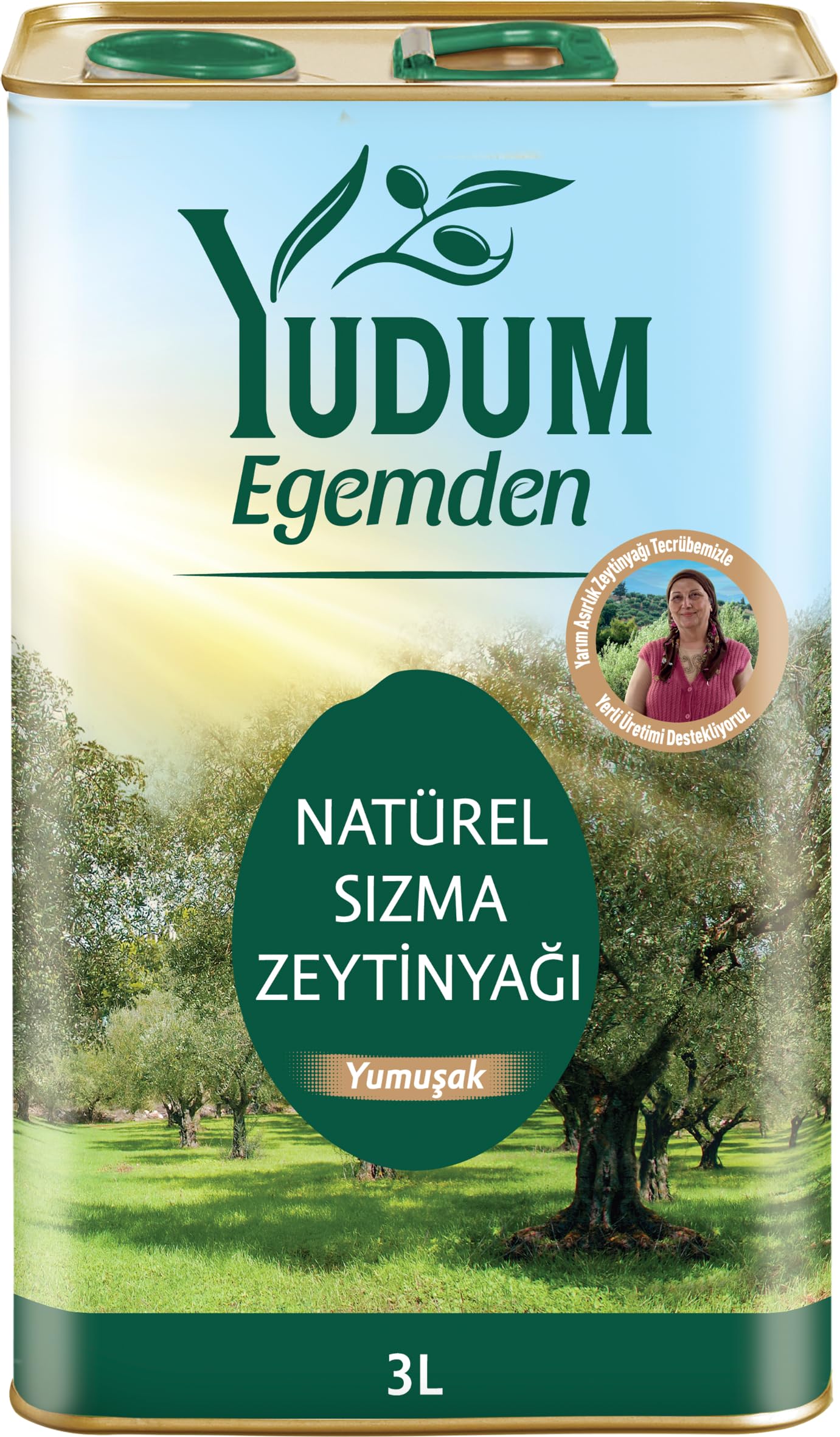 Yudum Egemden Yumuşak Lezzet 3 lt Sızma Zeytinyağı Teneke : Amazon