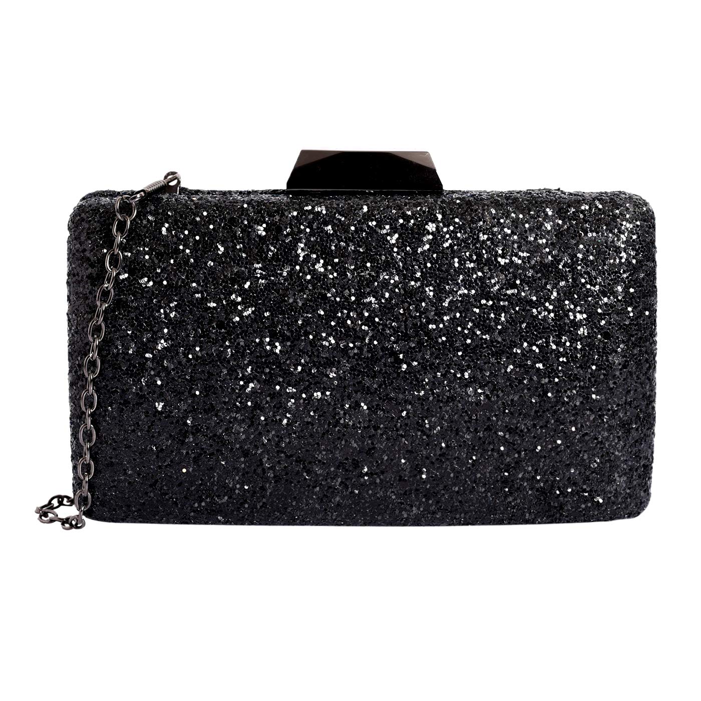 Lino Perros Golden Faux Leather Clutch (BLACK) (B07MV479MS) Amazon Price History, Amazon Price Tracker
