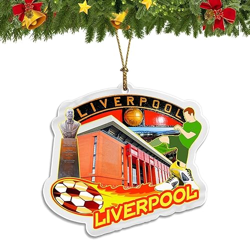 Liverpool - Adorno de Navidad de Inglaterra, decoración acrílica para árbol de Navidad, colección clásica de regalo de recuerdo de viaje, 752