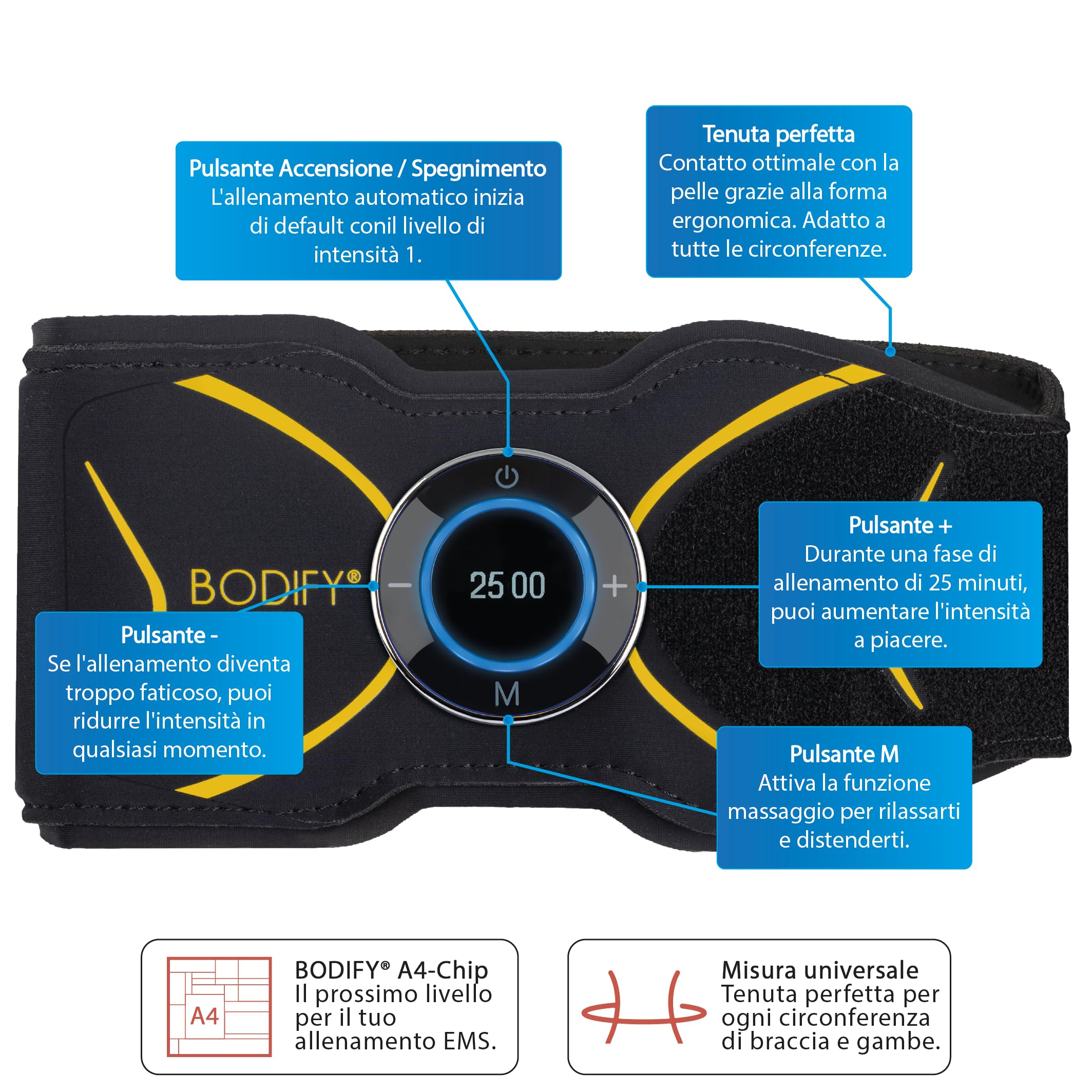 Bodify® 2-in-1 EMS Arm & Leg Trainer Max – Attivazione mirata di Braccia e Gambe! – Attivazione Muscolare – Allenamento EMS – Allenamento di Braccia e Gambe – per Uomini e Donne L'Originale