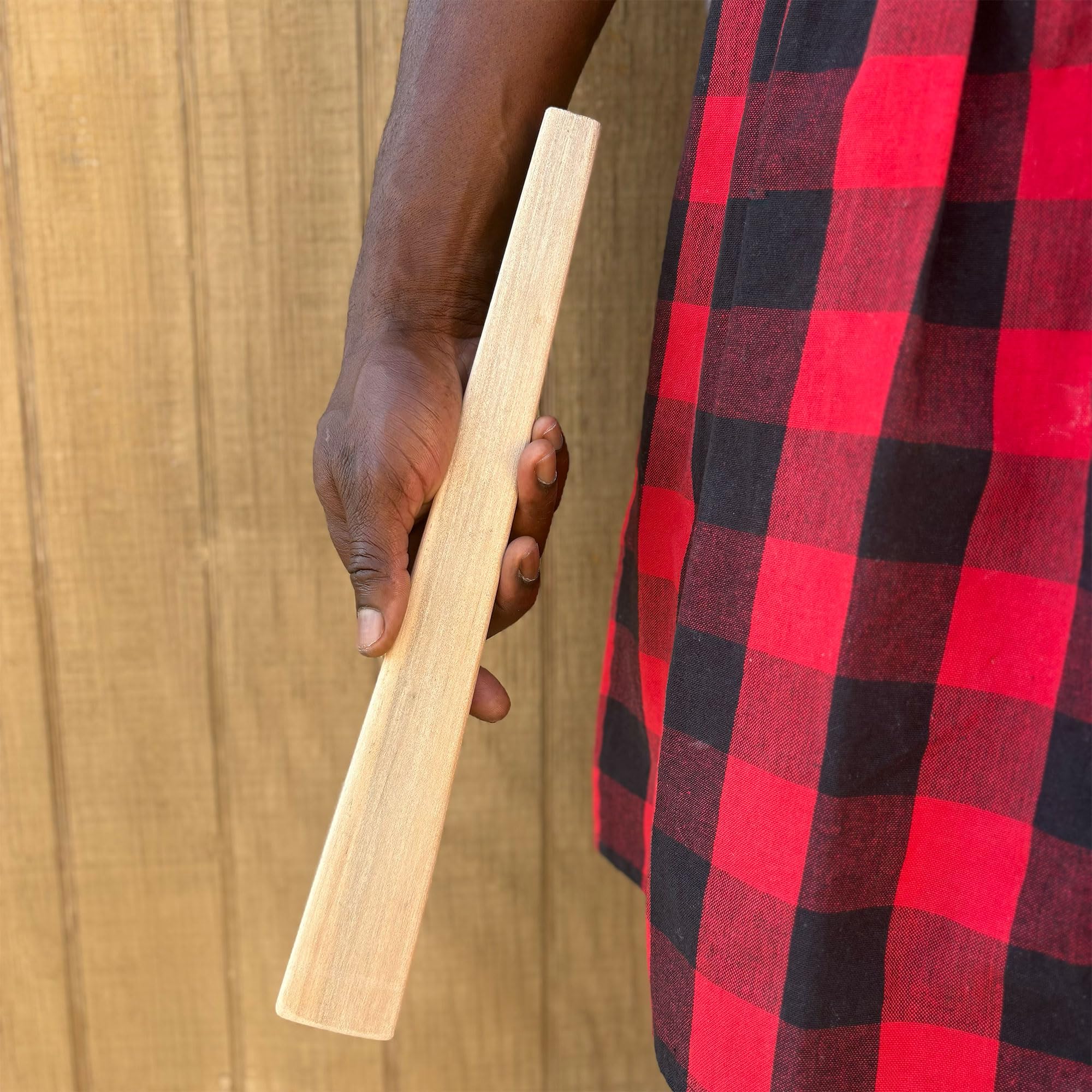 Mbariket – Premium Nigerian Mahogany Cooking Turning Stick | African Wooden Stirrer for Fufu, Garri, Soups, Stews, Gumbo, Chili, Eggs & More | Fufu Spatula (Omorogun) (15 inch)