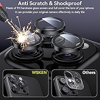 Vista 3 de WSKEN Protector de lente de cámara para iPhone 15 Pro/iPhone 15 Pro Max, [Mantén el disparo original] Protector de pantalla de cámara de vidrio