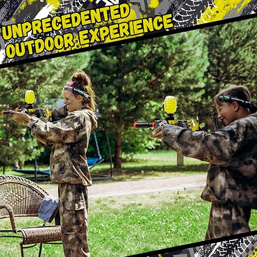 Miniatura 4 de Jokeney Lanzador de bolas de gel, actividades de juego al aire libre en el patio trasero para niños de más de 14 años, regalo ideal amarillo