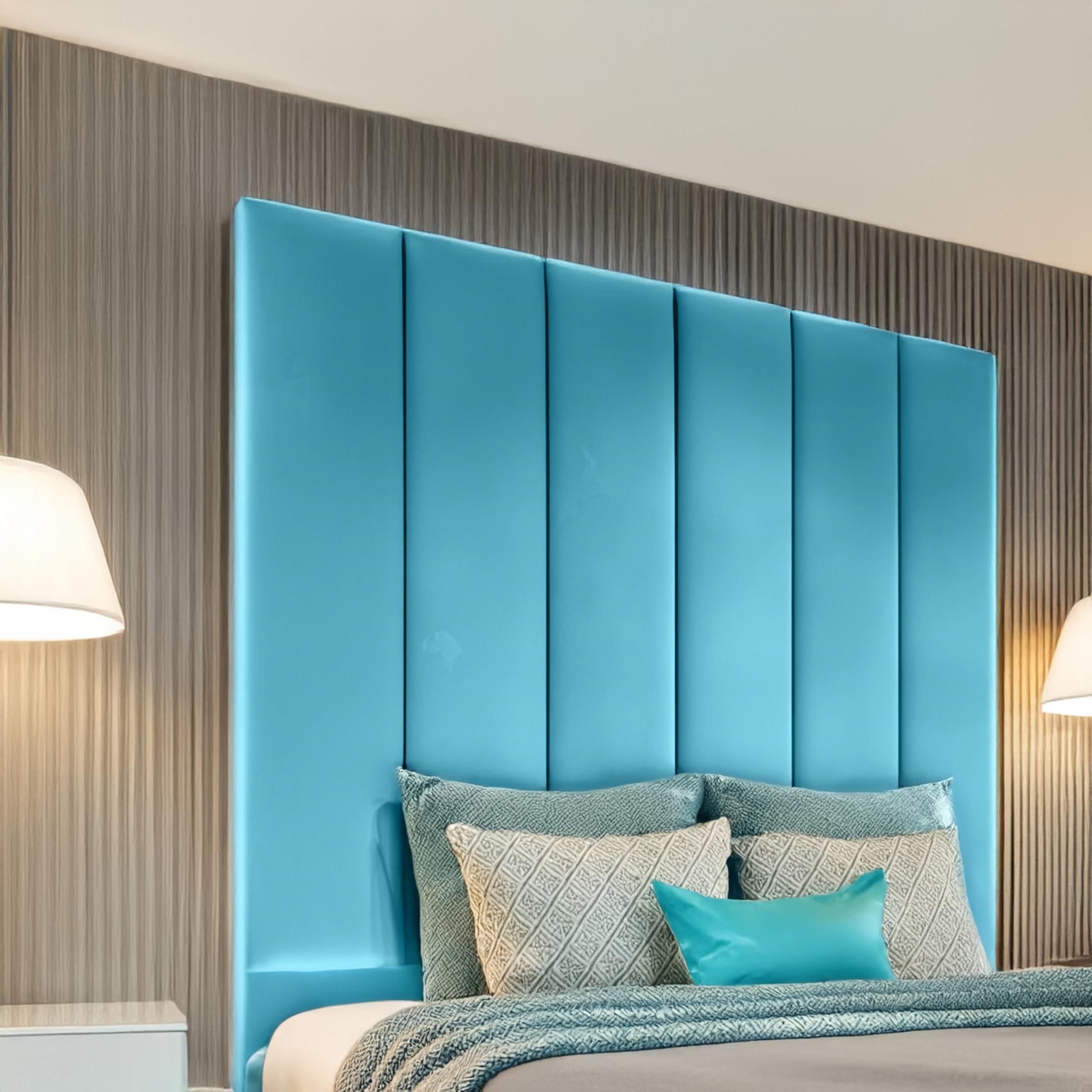 luxisleepltd Panels Tallest Plush velvet Fabric headboards Upholstered Headboard for divan bed frame sizes 3FT Single Small Double 4FT Double 4FT6 Kingsize 5FT + (Teal, 4ft Small Double-60'' Tall)
