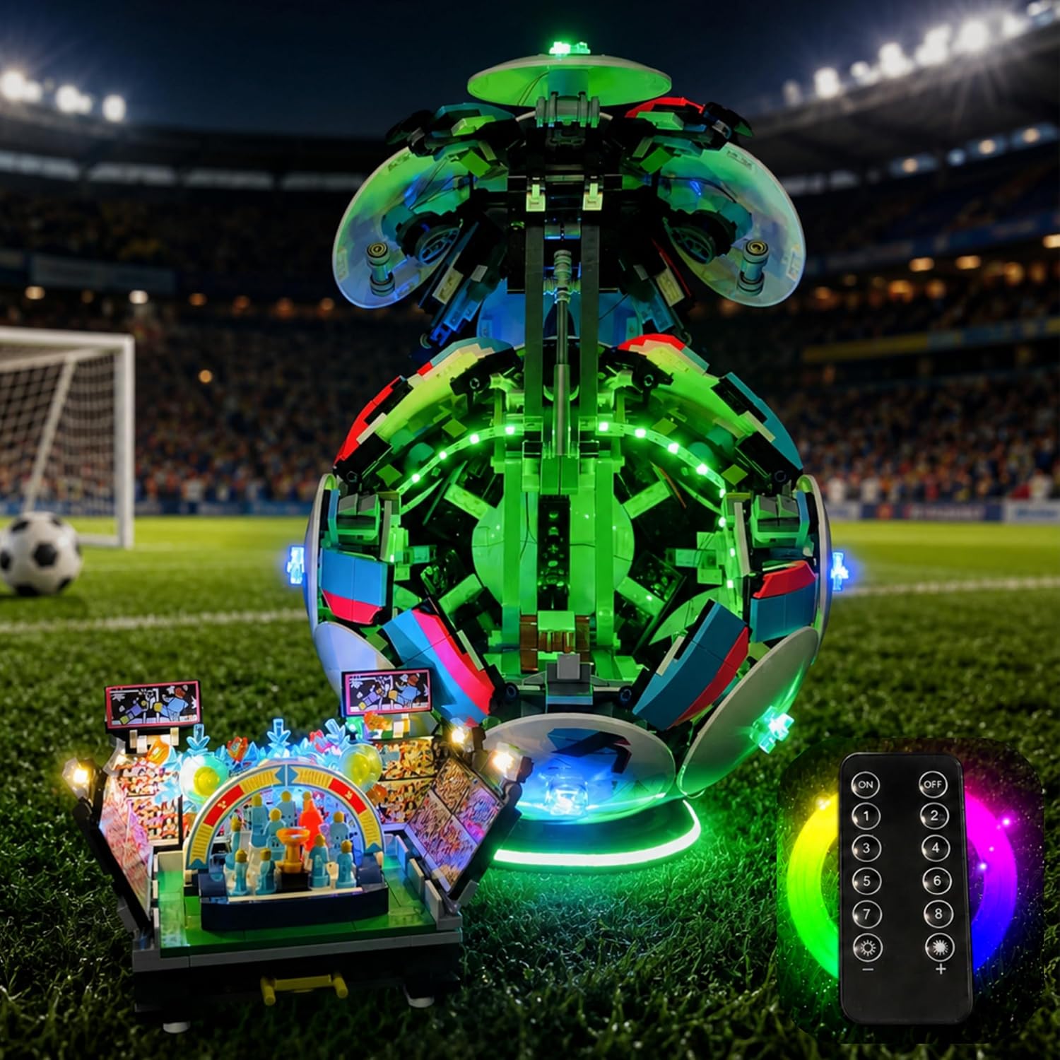 BrickGlow 2026 LED Light Kit for 43019 Football Stadium, DIY Creative Lighting Set Accessories Compatible with Brick Building Model (Lights Only)