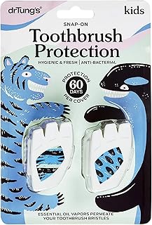 drTung's Kids’ Snap-On Toothbrush Protection, 2 Protectors (2 Pack)