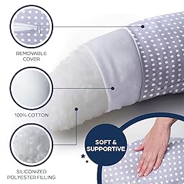 Niimo XXL Pregnancy Pillow & Baby Feeding Pillow - 2022 Double Platinum Winning Maternity Pillow, 100% Cotton Pregnancy Pillow Cover, Machine-Washable, Pregnancy Must Haves