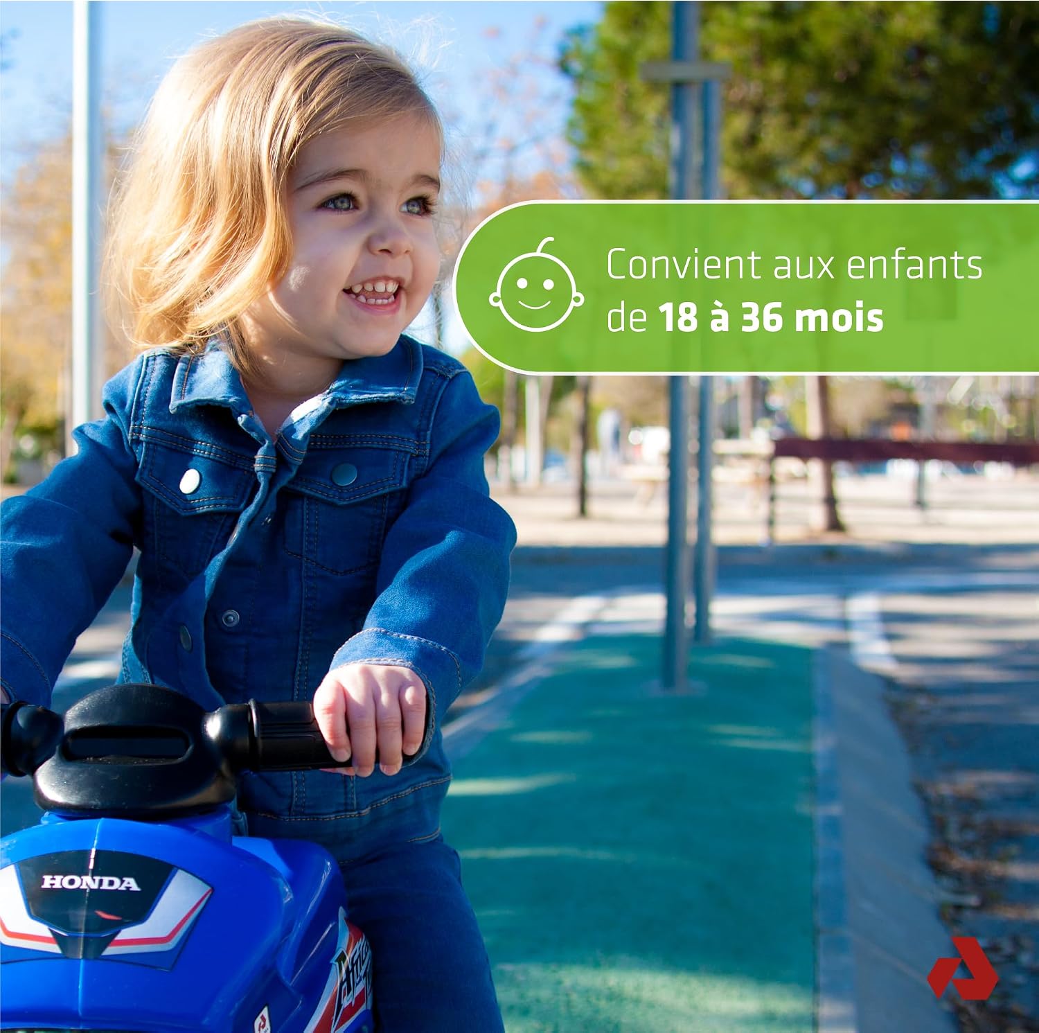 Roues larges pour stabilité et sécurité lors du jeu