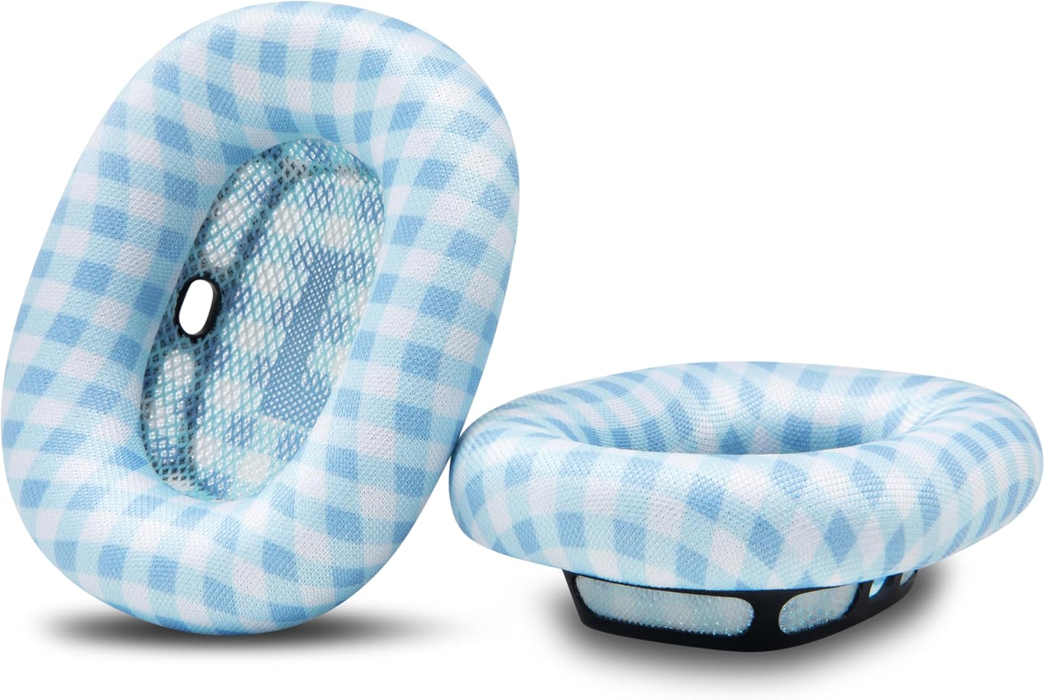 WC PadZ Max – Ear Cushions Compatible with AirPods Max 1 & 2, Made by Wicked Cushions | Soft Fabric, Enhanced Comfort & Unique Style | Blue Gingham