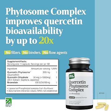 Nature Provides Quercetin Phytosome (Quercefit) Bromelain 60 Vegan Caps