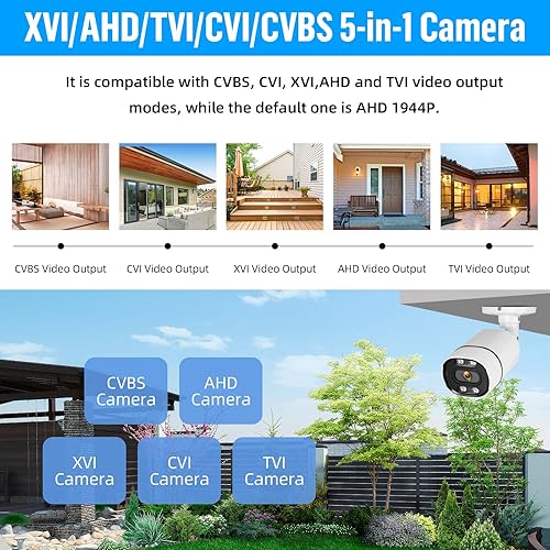 Miniatura 5 de Fuers Cámara CCTV analógica de 5 MP para interiores y exteriores, híbrida 5 en 1 HD-XVI/CVI/TVI/AHD/CVBS, cámaras de seguridad para el hogar,