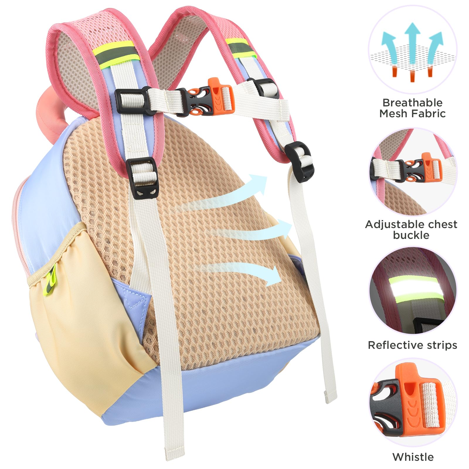 GAGAKU Mochila Infantil Guarderia para Niñas de 2-4 años, 30 cm Mochila Pequeña Escolar Mochila de Jardín Infantil Mochila de Viaje Transpirable Cómod - Estrellas