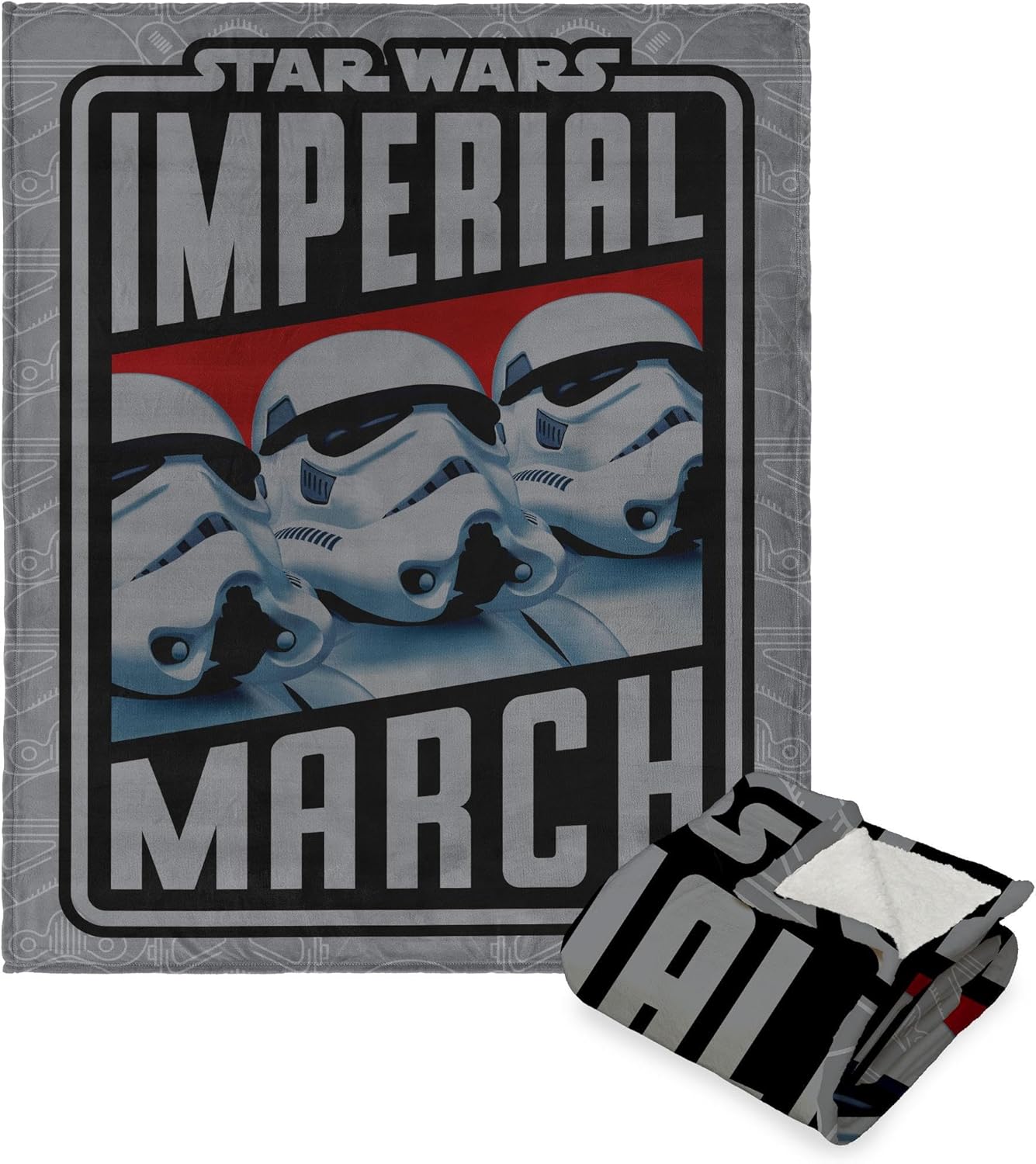 Northwest Star Wars Silk Touch Sherpa Throw Blanket, 50" x 60", Imperial March 2