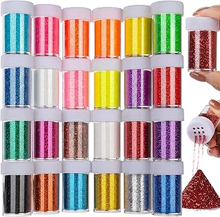 Teenitor Fine Glitter for Crafts Set, 24 Jars Hair Glitter for Face and ...