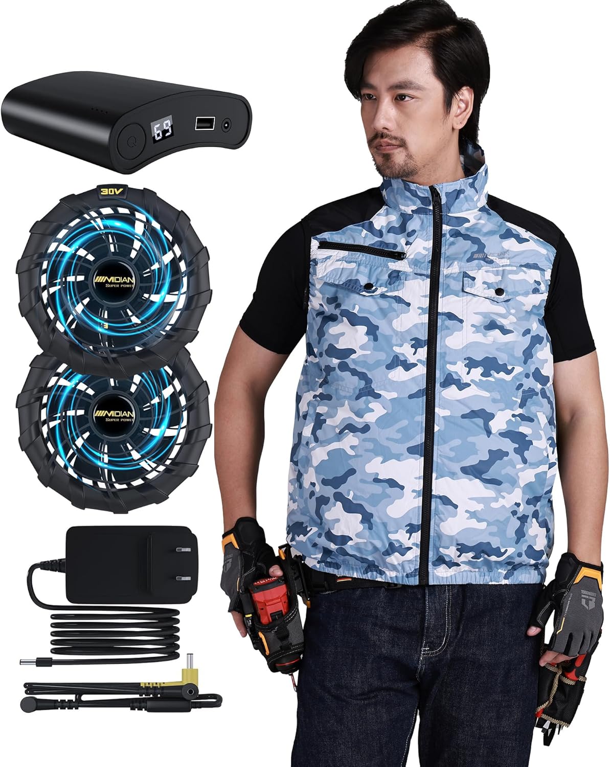 空調服セット13v 空調服ベスト（フード付き）（作業着）の通販-オリジナル