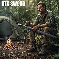 Vista 6 de BTX Espada – Longitud total de 44.25 pulgadas, hoja de acero al carbono 1060, elegante pomo en forma de flor – Guardia de acero inoxidable, mango