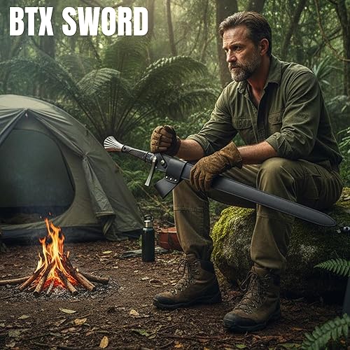 Miniatura 6 de BTX Espada  Longitud total de 44.25 pulgadas, hoja de acero al carbono 1060, elegante pomo en forma de flor  Guardia de acero inoxidable, mango TPR