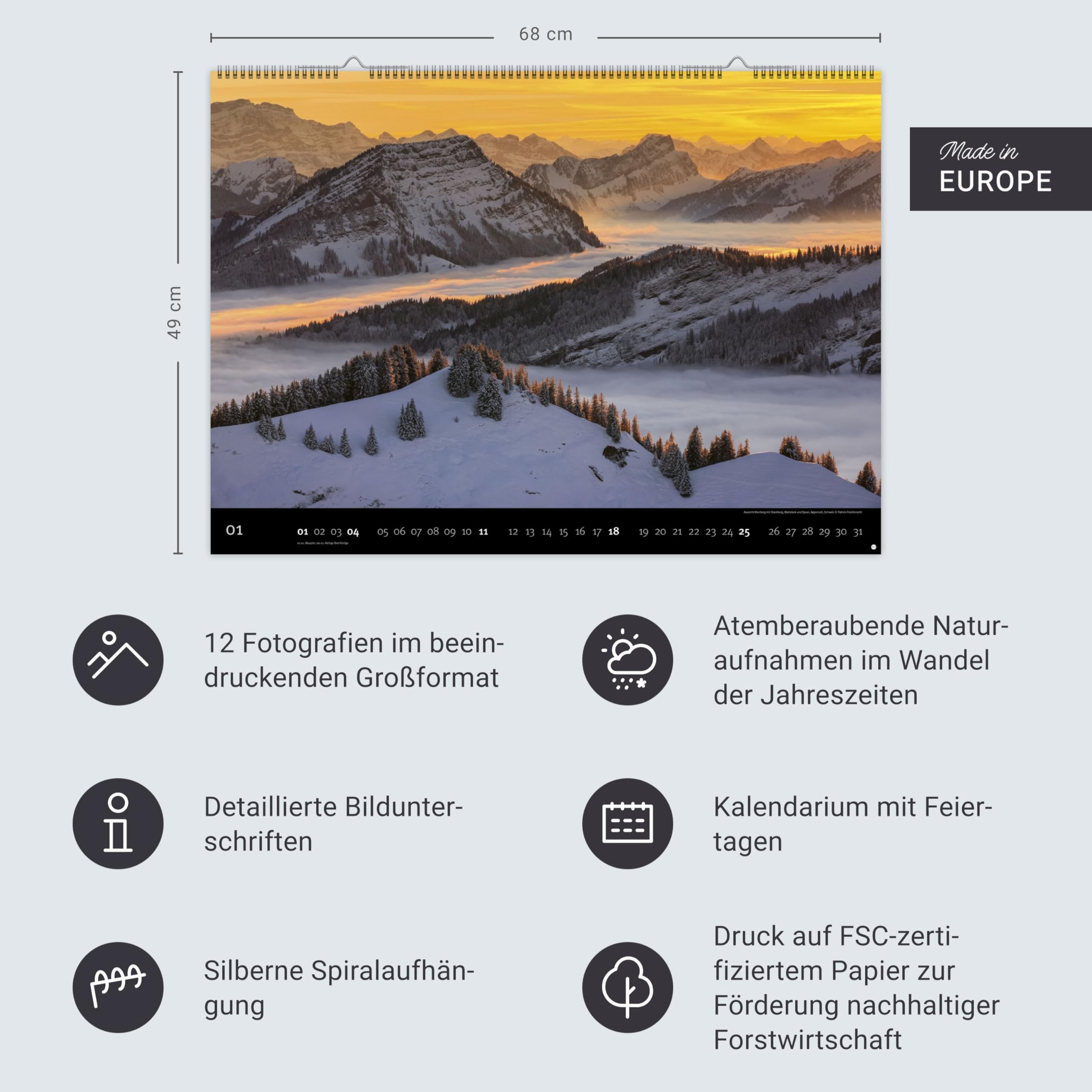 Landscapes Edition Kalender 2026: Edition Alexander von Humboldt. Großer Fotokalender mit Landschaftsaufnahmen der besten Naturfotograf:innen. Hochwertiger Posterkalender.