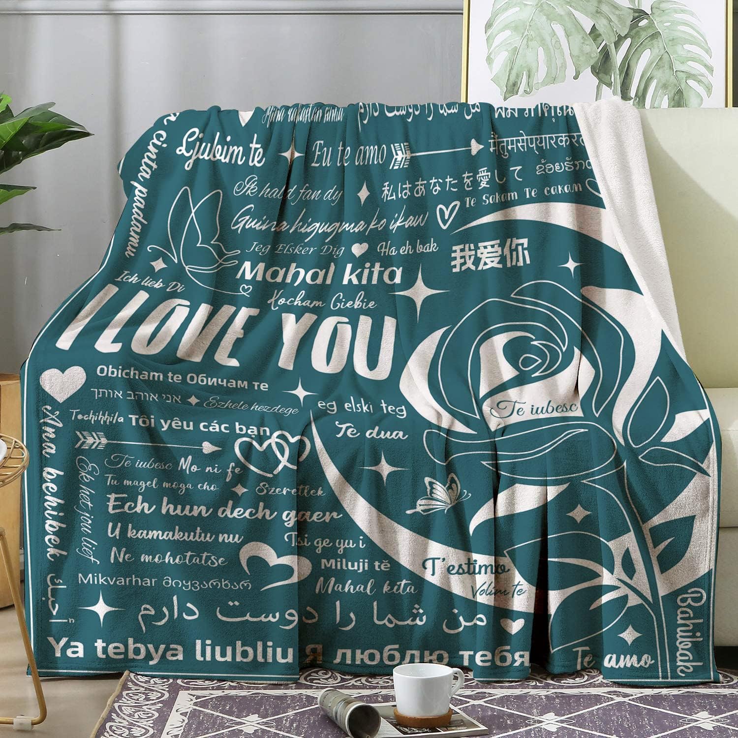 DANUBEE Valentine's Day Gifts Blanket, I Love You in 100