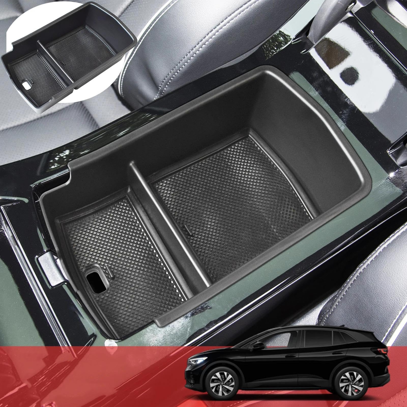 Organizer Konsoli Srodkowej dla VW ID.4 2023-2024, schowek w podłokietniku schowek w konsoli środkowej schowek w schowku samochodowym dodatkowy organizer