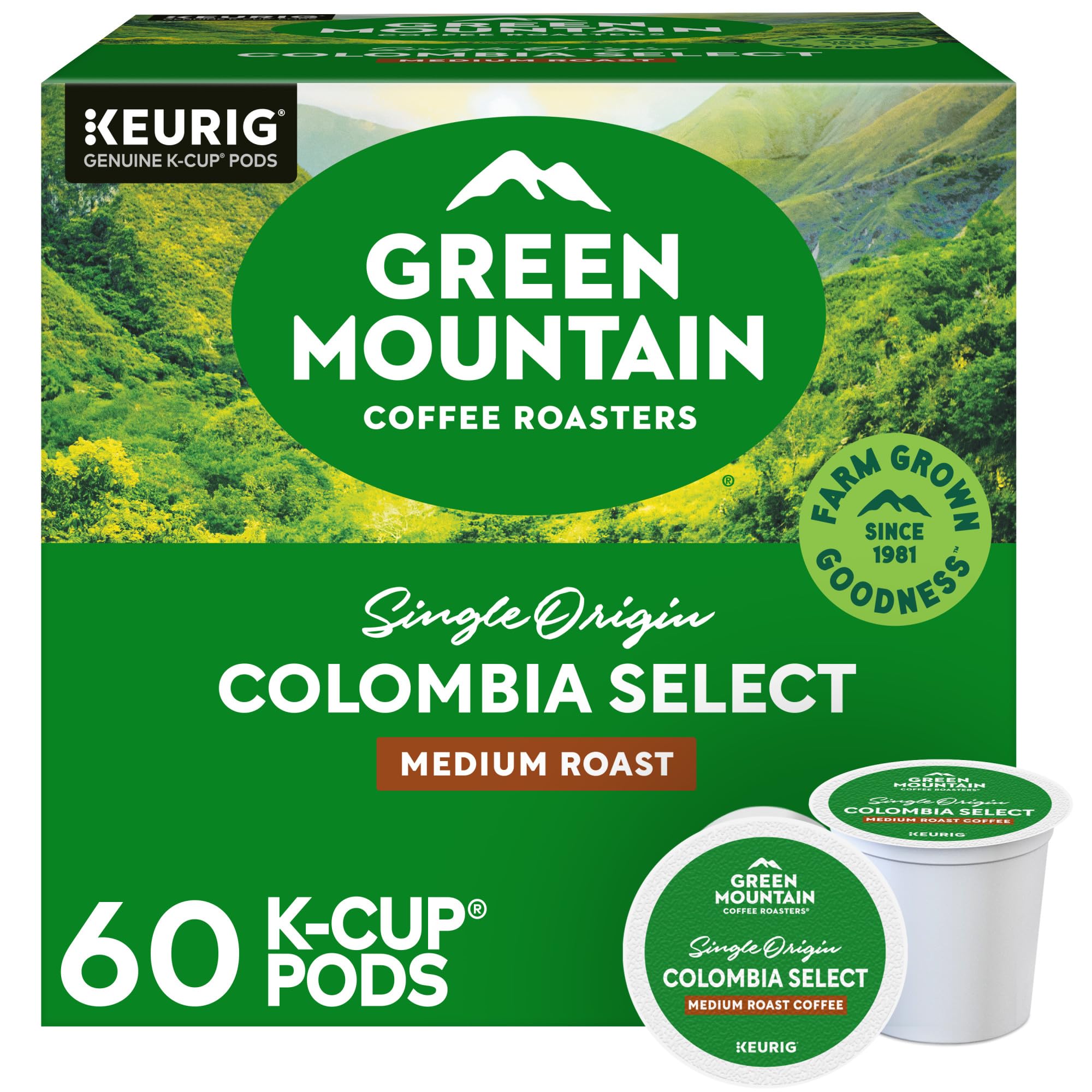 Green Mountain Coffee Roasters Colombia Select, Keurig Single Serve K-Cup Pods, Medium Roast Coffee, 60 Count, (6 Packs of 10)