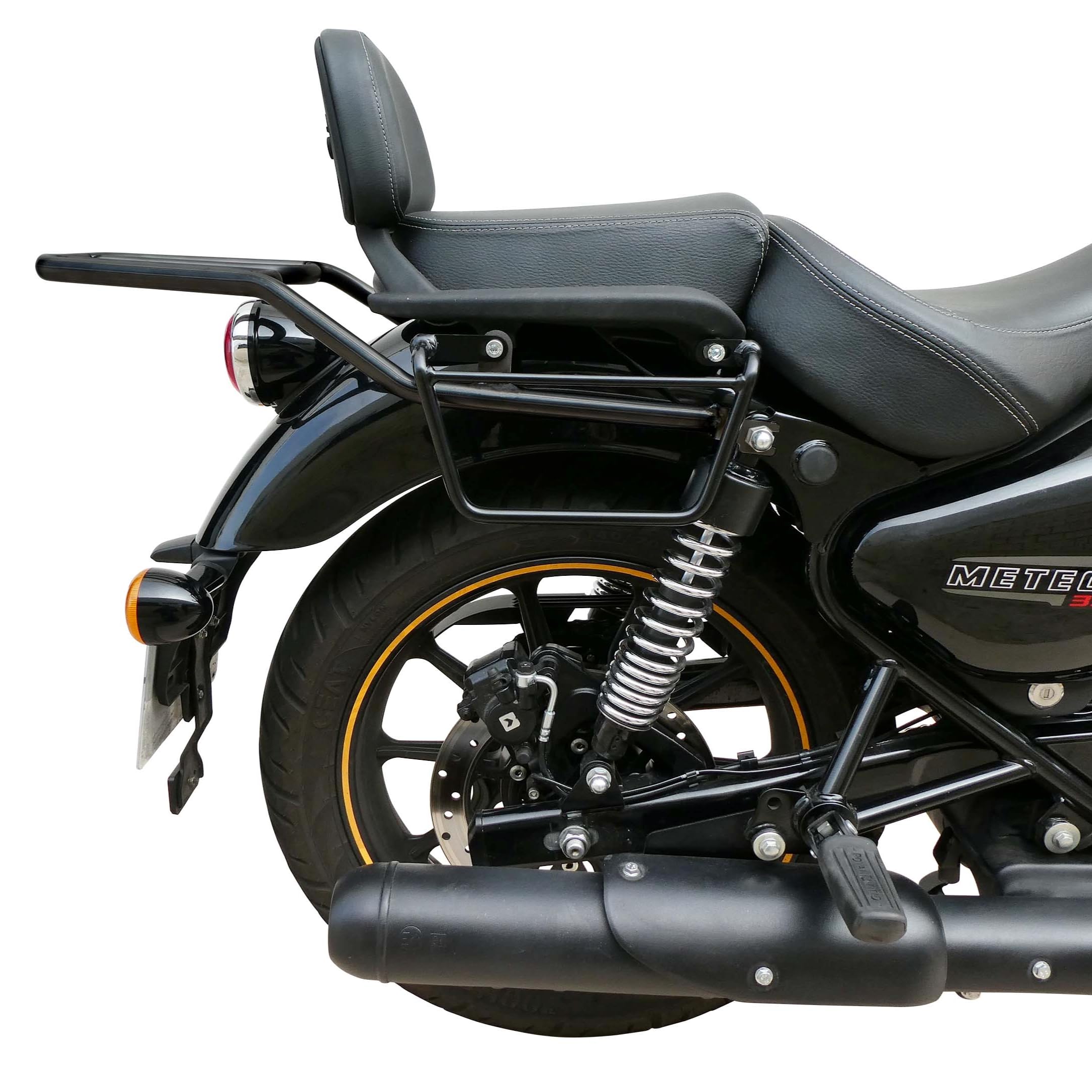 Spaan - Porte Bagages Acier Tubulaire Compatible avec Royal Enfield Meteor 350, Noir