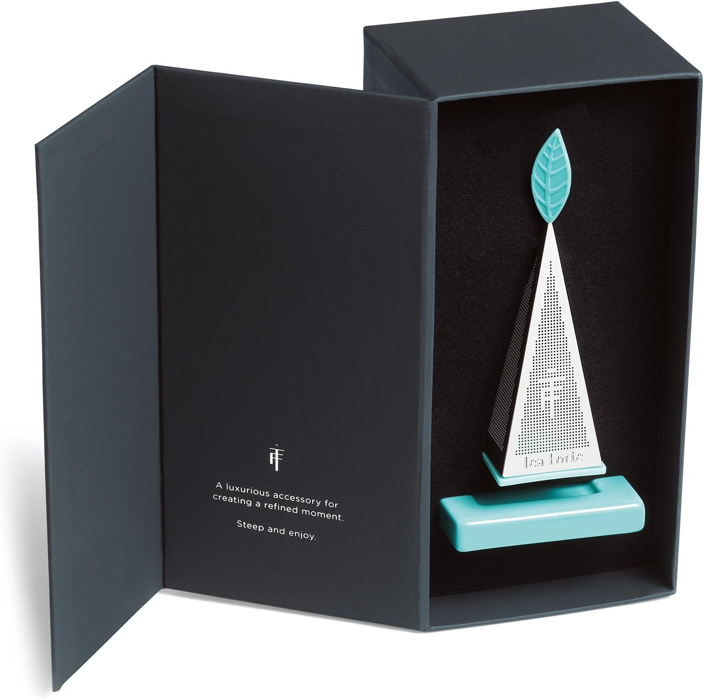 Up To 40% OFF Tea Forte Icon Lusso Platinum Loose Leaf Tea Infuser, Extra Fine Strainer and Turquoise Tea Tray