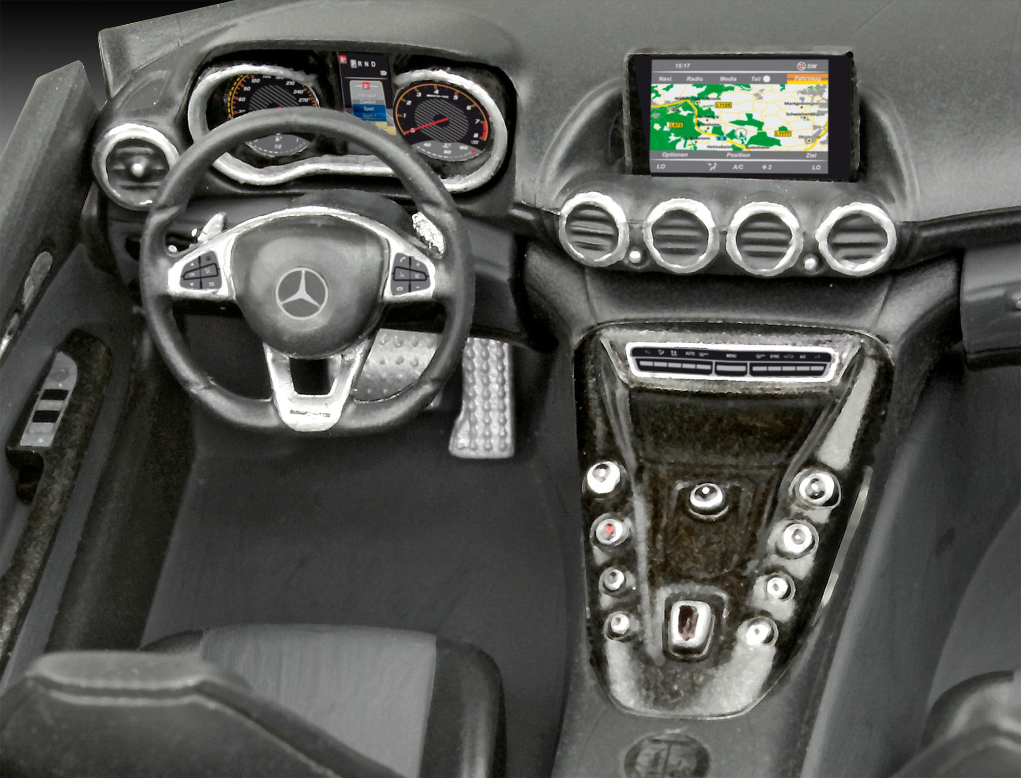 Revell 67028 Modellbausatz Auto 1:24 - Mercedes-Benz AMG GT im Maßstab 1:24, Level 3, originalgetreue Nachbildung mit vielen Details, Model Set mit Basiszubehör, 67028