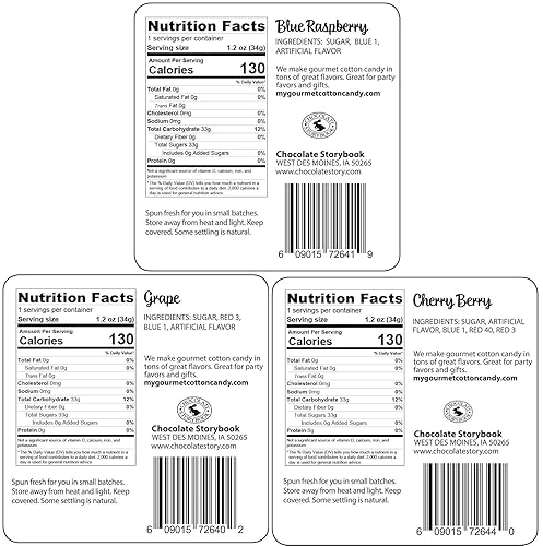 Miniatura 2 de Juego de regalo de algodón de azúcar de frambuesa, uva y cereza azul, idea única para vacaciones, cumpleaños, regalos de broma, recuerdos de fiesta