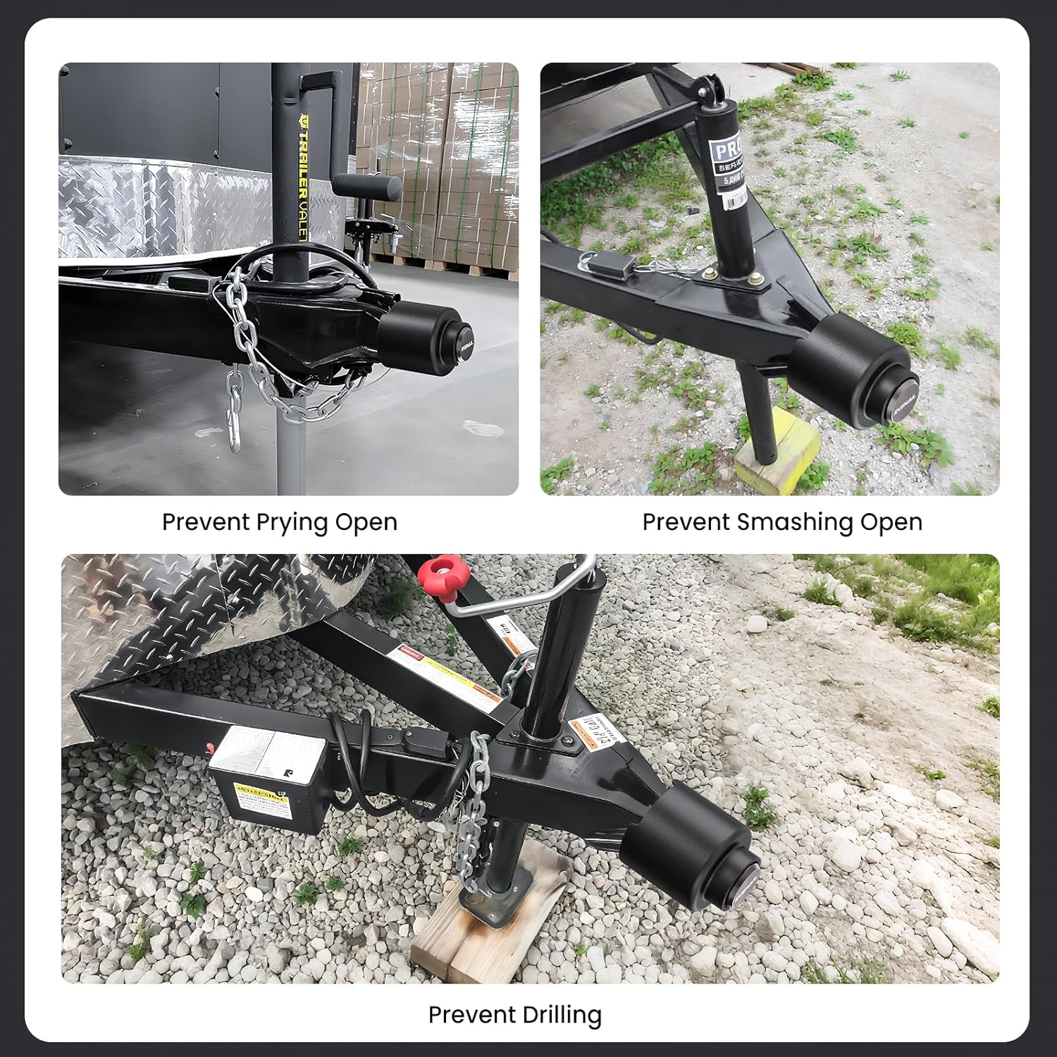 【2026 Upgraded】 Trailer Hitch Locks Fits 2 5/16" Coupler with Drainage Hole, Heavy Duty Anti-Theft Steel Trailer Coupler Lock, Trailer Lock for Trailer, RV, Boat, Pickup