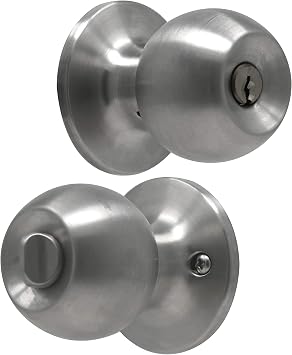 MiLocks Grade 3 Round Knob Entry Function, Satin Nickel