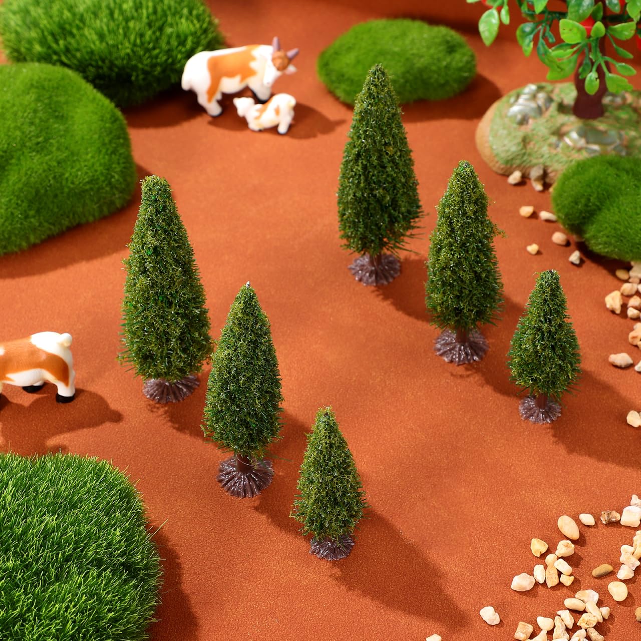Healifty Lot de 15 arbres d'architecture miniatures verts pour modélisme ferroviaire