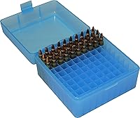 Vista 4 de MTM, caja para 100 municiones de fusil 17, 204, 223, 5.56 x 45, 6 x 47, Azul Claro