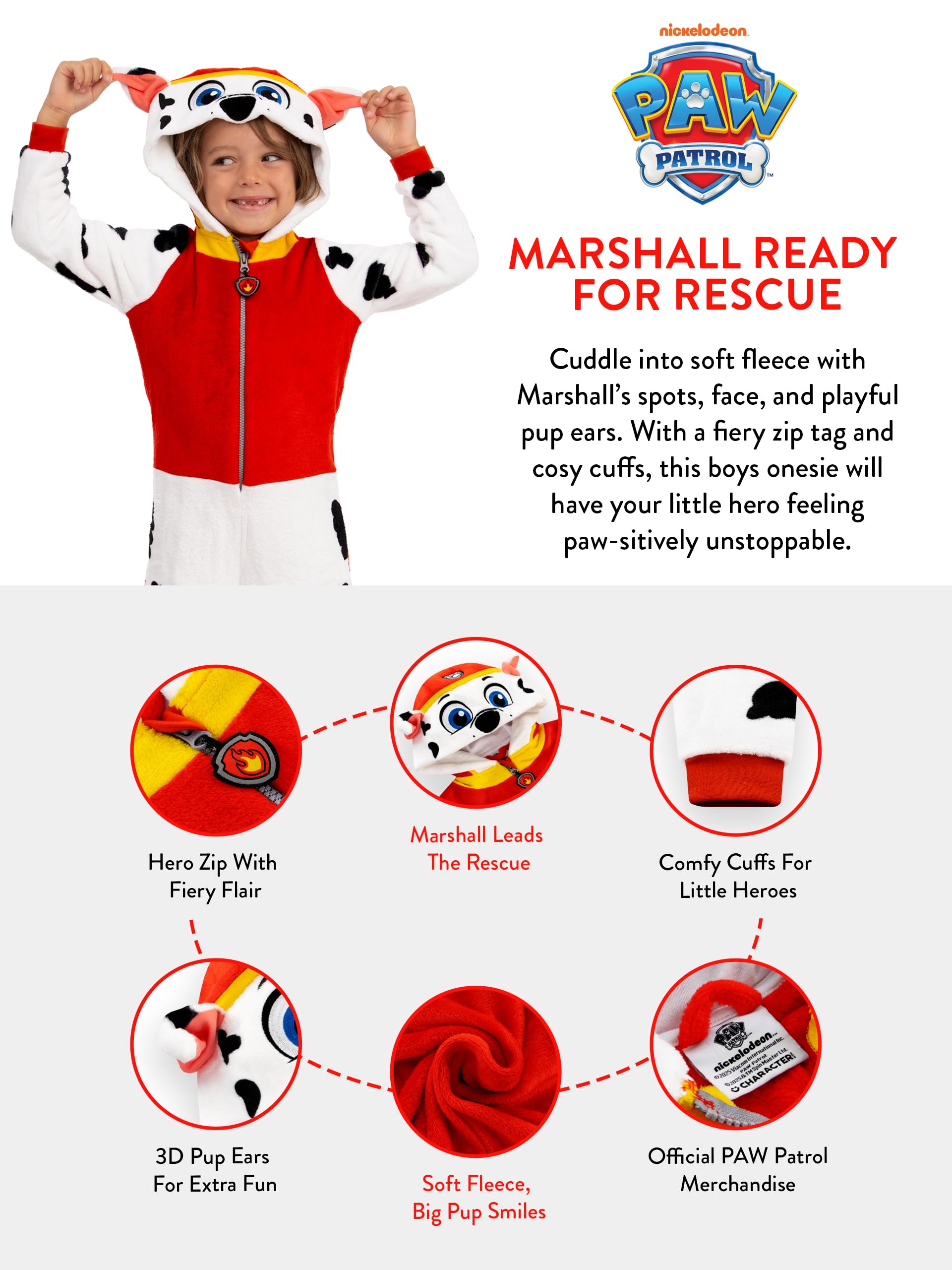 Paw Patrol Pijama Niño, Mono De Marshall, Pijamas Niños De Manga Larga