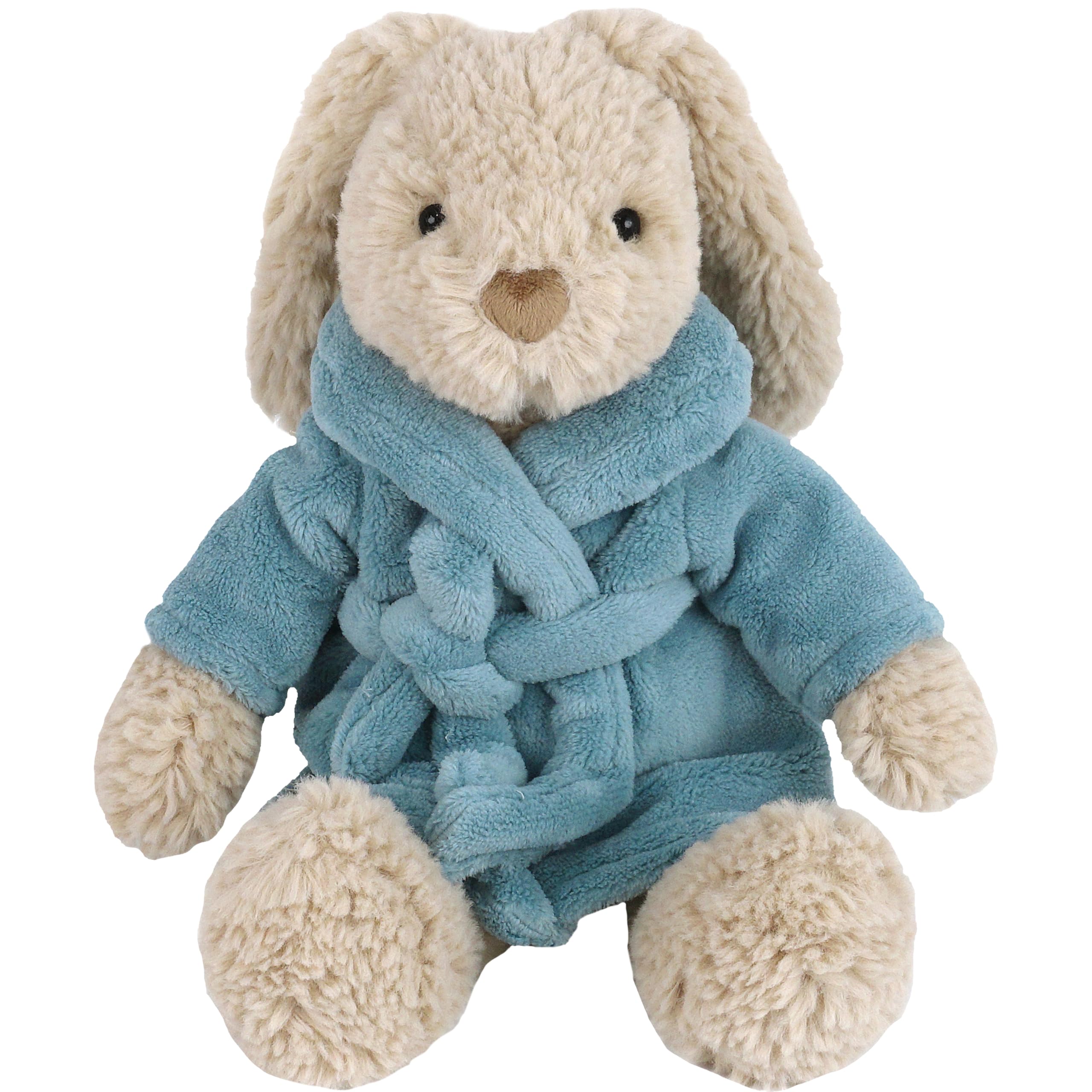 MON AMI Harlow Bathtime Bunny 14-Inch Stuffed Rabbit for Boys & Girls, Blue, 14 x 8 x 4 inches
