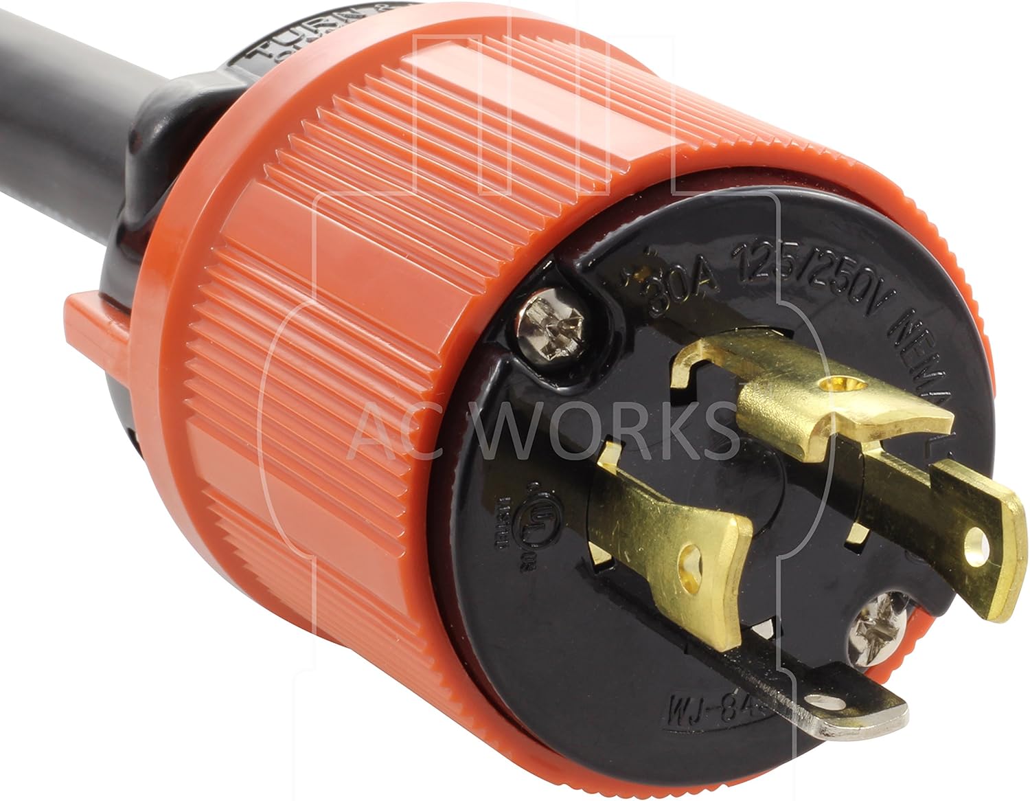 AC WORKS 10/4 NEMA L14-30 30Amp 125/250Volt Generator Rubber Extension Cord (75FT)