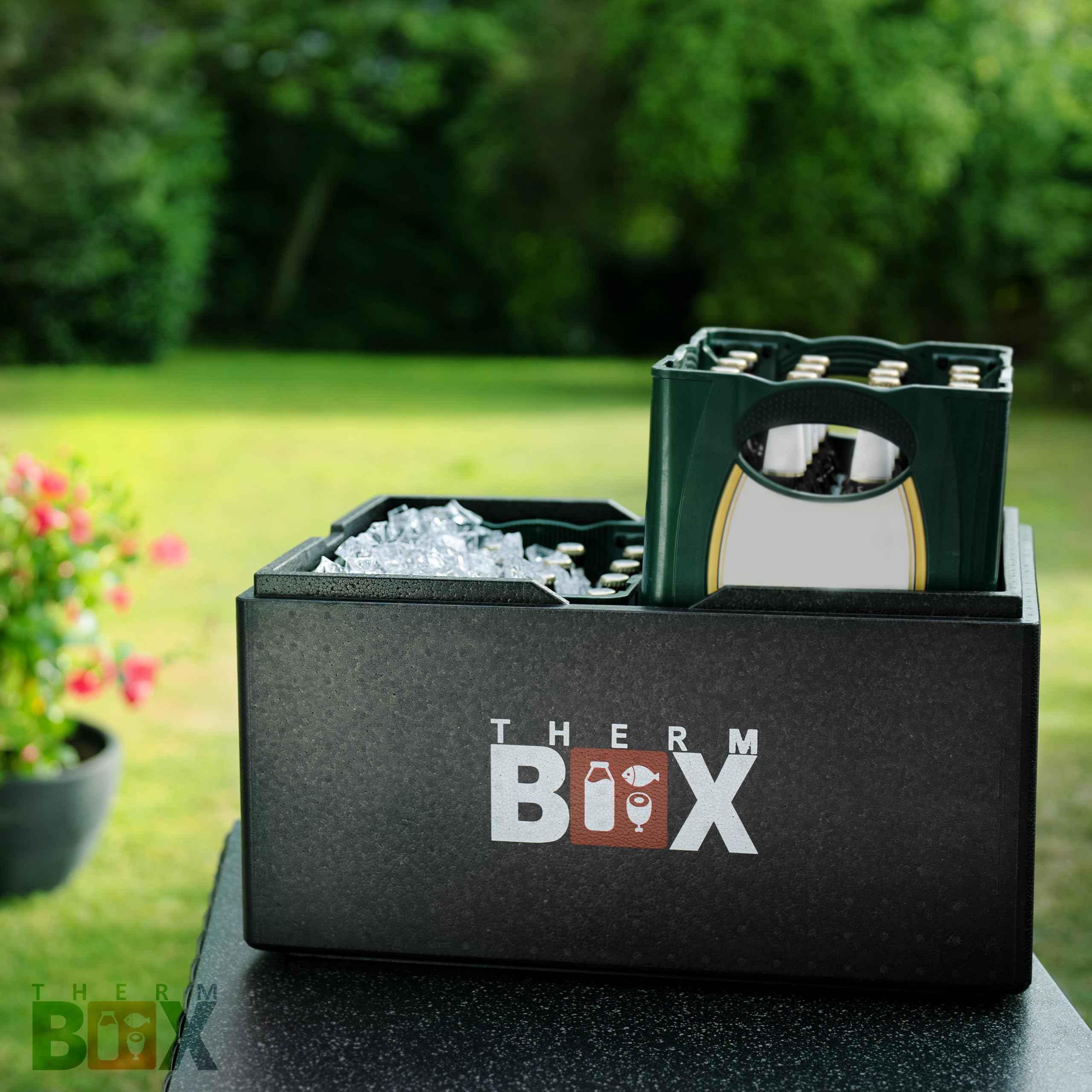 THERM BOX Styroporbox B80 80-Liter - für E2 & E3 Kisten Thermobox Kühlbox Innen: 62,5x42,5x32cm Profibox Wiederverwendbar