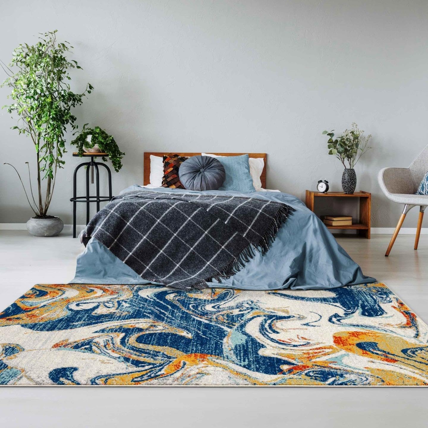 LUXE WEAVERS Abstract Artistic Indoor Area Rug, Blue, 5x7