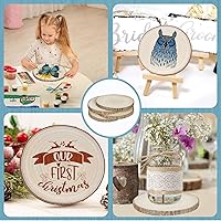 Vista 7 de Rebanadas de madera, 10 piezas redondas de madera de 8 a 9 pulgadas, rebanadas de madera para centros de mesa, centros de mesa de madera para mesas