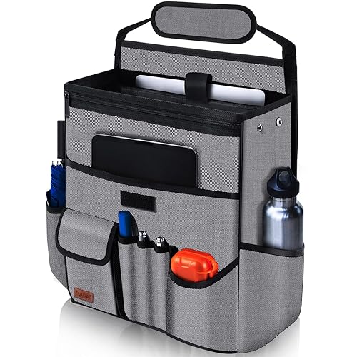 Smof Organizador de automóvil para asiento delantero, asiento de pasajero, asiento trasero, organizador de almacenamiento de asiento de automóvil