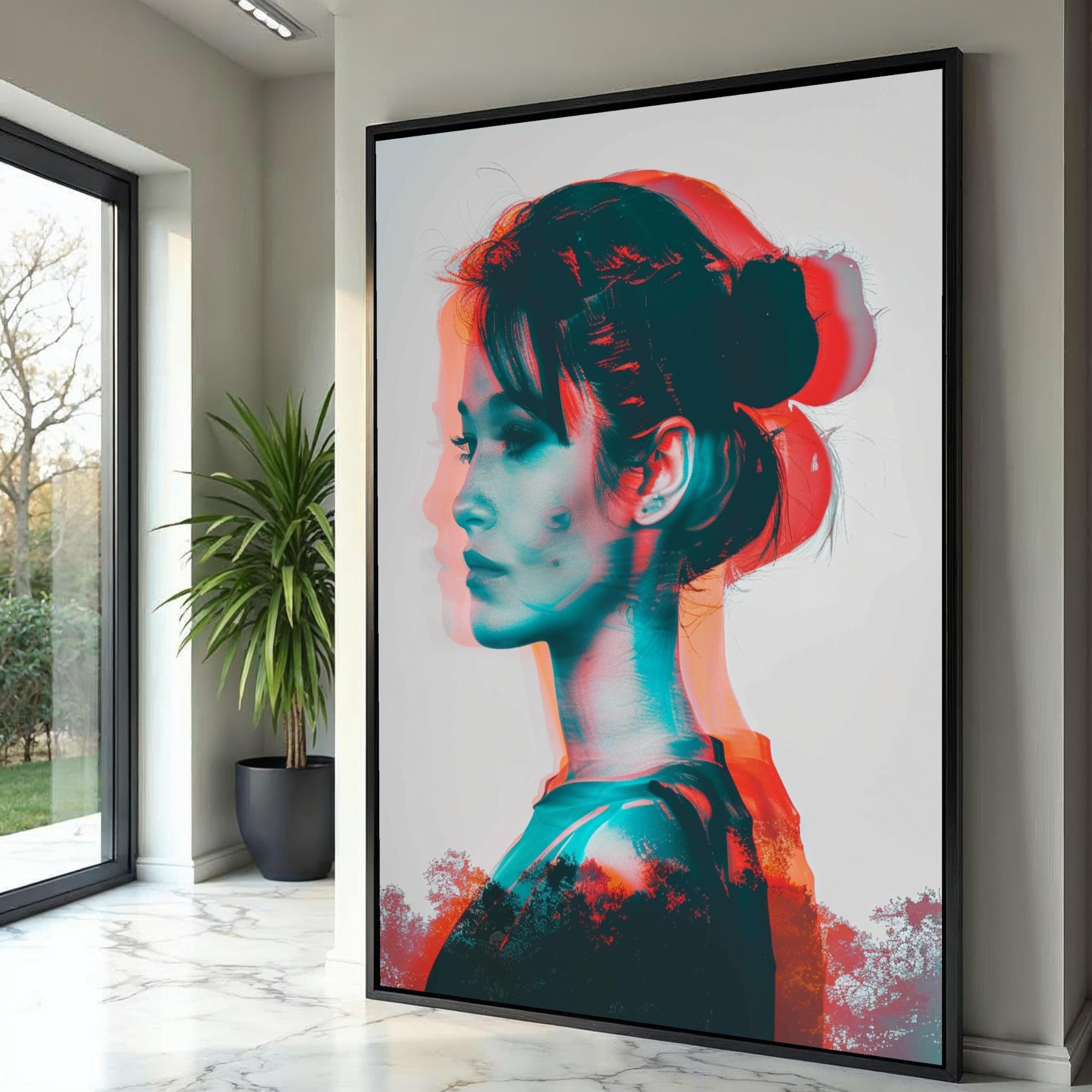 Double portrait moderne affiche et impression murale abstraite 60x90 cm - 8