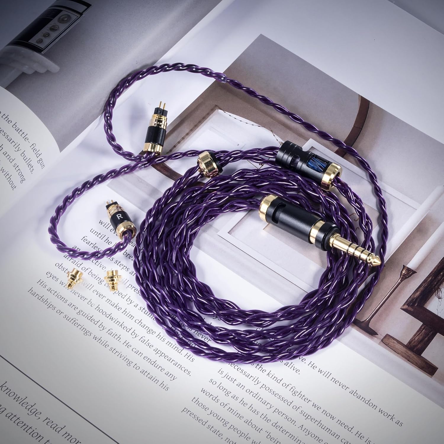 Yongse Dual Plug 3.5mm/4.4mm IEM Replacement Cable High Purity 6N OCC Silver Plated MMCX + 0.78 Changeable Dual Pins In-ear Monitors Earphone Hifi Upgrade Cables