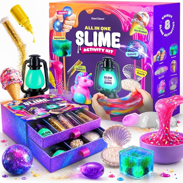 WonderFun Brands Slime Kit for Girls Ages 8-12 - All-in-One DIY Slime Making Kit - Kids Gift