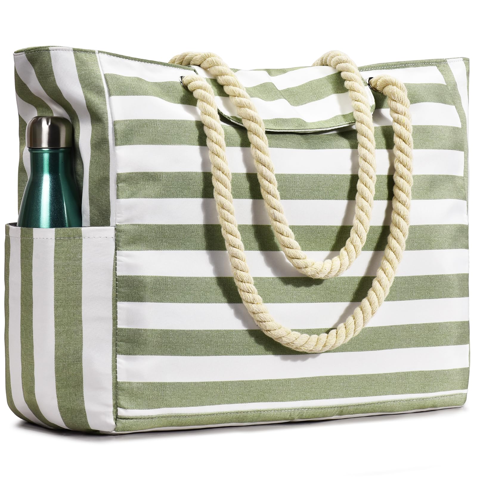 oscaurt Bolsa de playa XXL Familia Rayas Weekender Mujer Bolsa de baño impermeable Bolsa de la compra Bolsa de natación grande Bolsa Tote Bag con cremallera